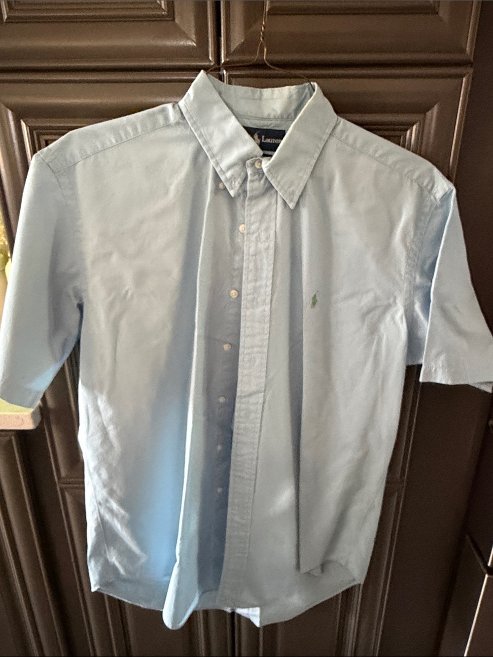 Ralph Lauren Pale Blue Short-Sleeve Button-Down Shirt